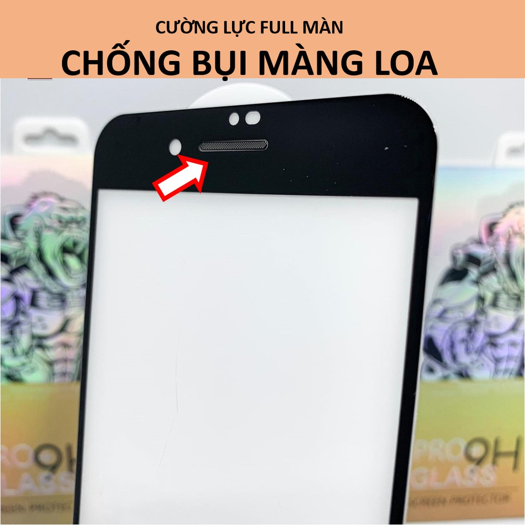 Kính cường Lực iPhone KingKong Chống Bụi Loa 6/6plus/6s/6splus/7/7plus/8/8plus/x/xr/xs/11/12/13/14/pro/max/plus/mini/se