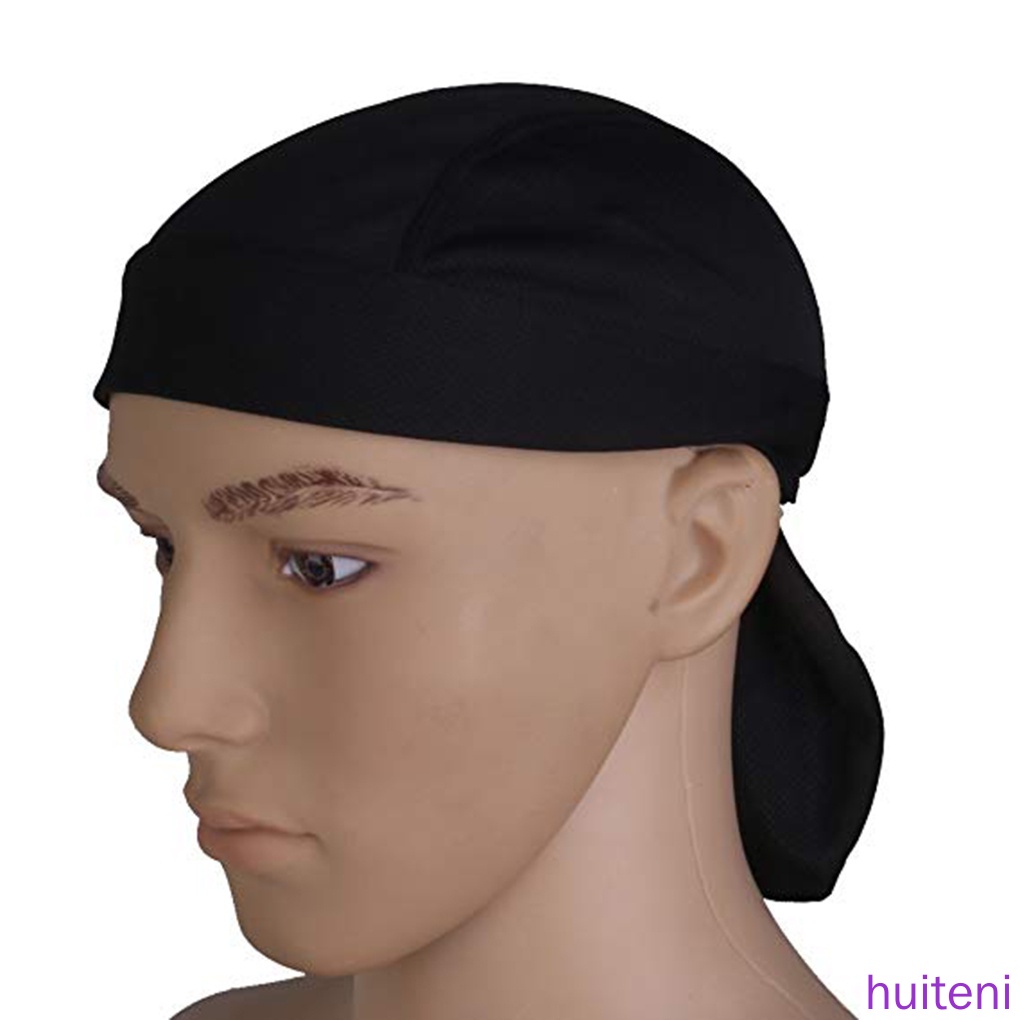 Băng quấn đầu thể thao bằng polyester màu đen phối ren thời trang cho nam và nữ