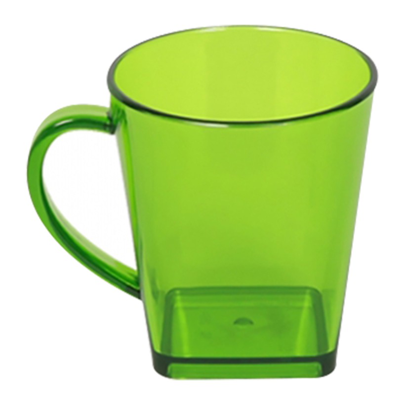 Cốc nhựa có quai trong suốt xanh, cam Ca Ly nhựa cho bé - plastic cup with handle