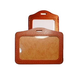 Bảng tên da nâu bỏ thẻ nhân viên thẻ sinh viên Ngang 8.5x5.7cm Đứng 5.7x8.5cm