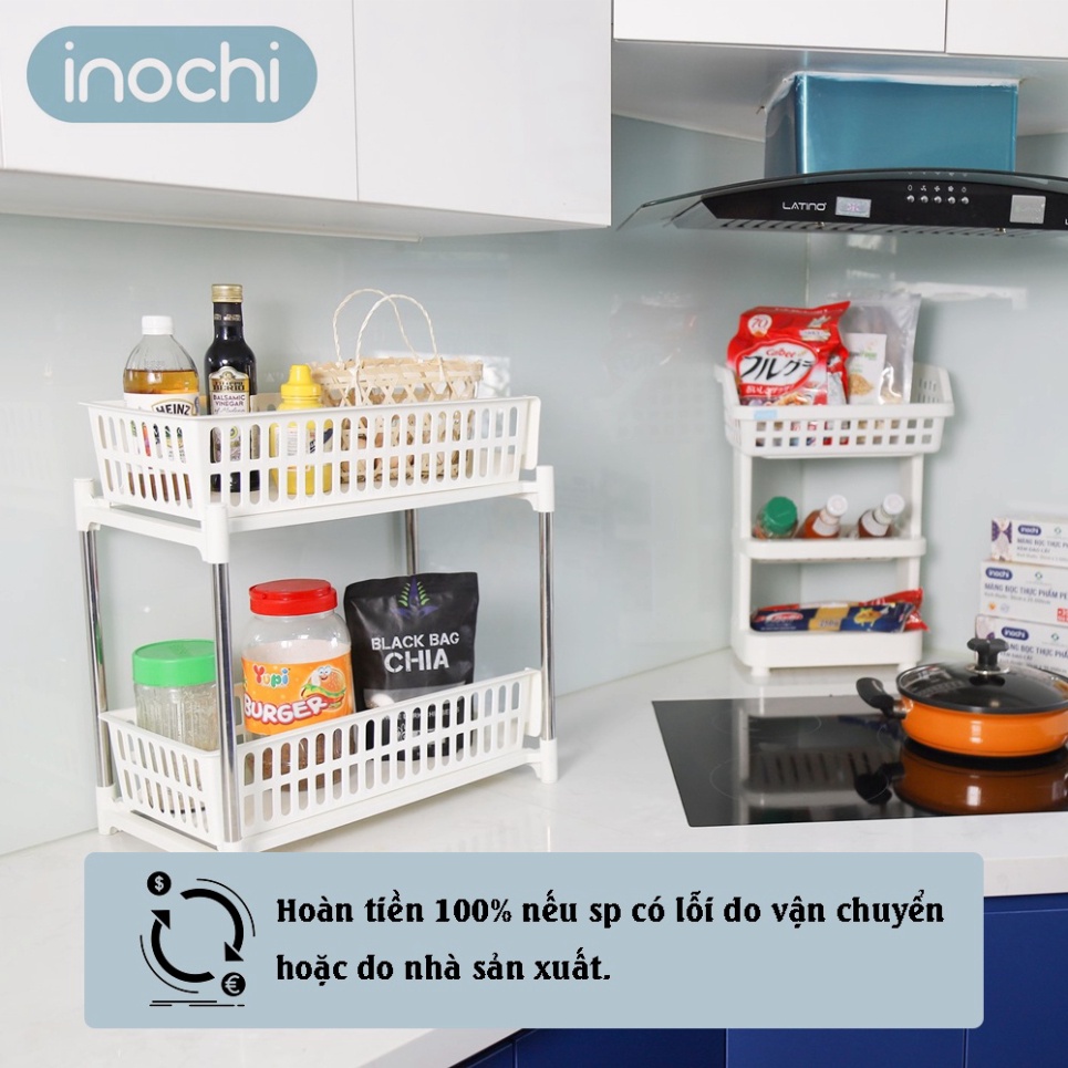Kệ gia vị nhà bếp trượt inochi tokyo Thông Minh Nhà Bếp đa năng 2 tầng Chính hãng - Hàng mới về