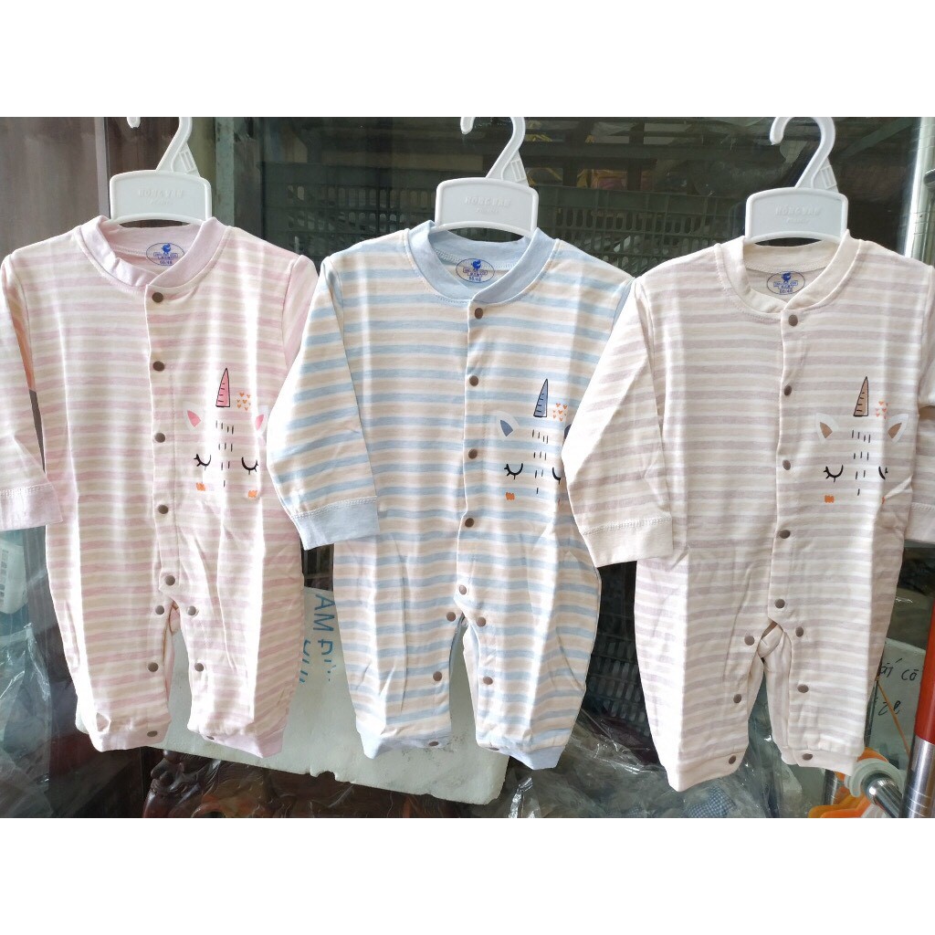 Body cotton nỉ cho bé, quần áo thu đông cho bé sơ sinh