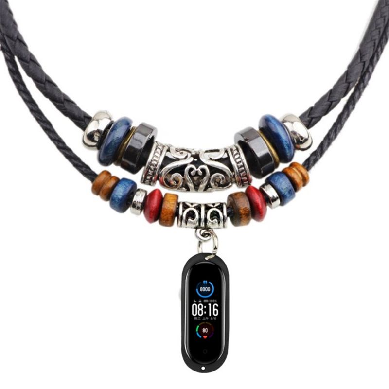 Vòng cổ Silicon Dệt Kim DIY Có Mặt Vòng cổ Thời Trang Chất Lượng Cao Cho Mi Band 5