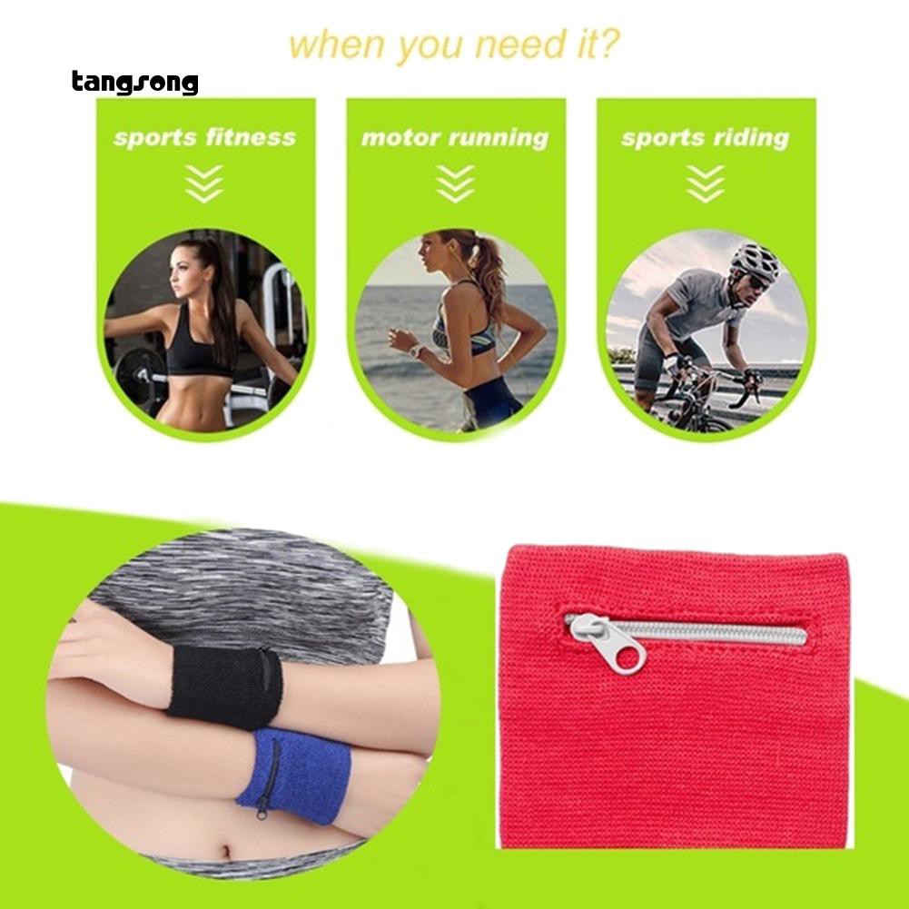 Túi Đựng Tiền Xu Đeo Cổ Tay Mini Có Khóa Kéo Phong Cách Thể Thao