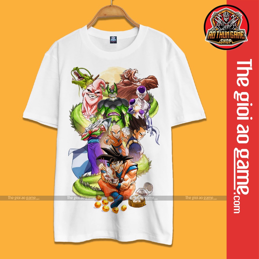 Áo dragon ball Goku nam nữ Áo thun Goku dragon ball  trắng đen form rộng unisex cotton co giãn thoáng mát T06