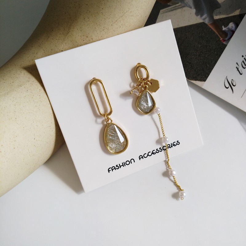 Hoa tai hình giọt nước kiểu dáng không đối xứng MS165