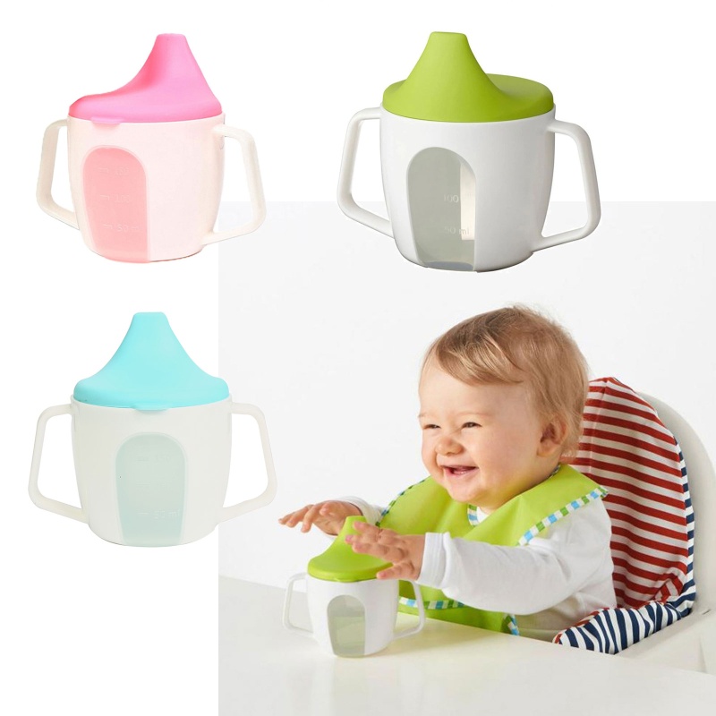 Bình Uống Nước Bằng Silicone Có Tay Cầm Và Ống Hút Dành Cho Bé Sơ Sinh