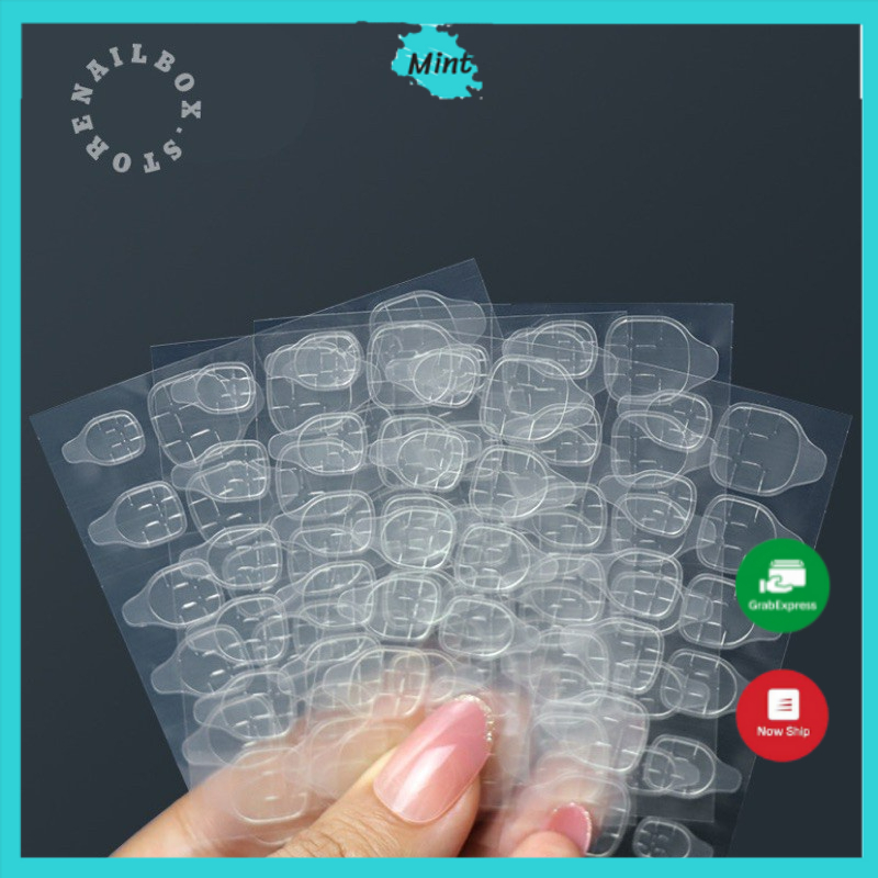 Miếng Keo Dán Móng Giả Bằng Silicon Trong Suốt 24 Miếng, 12 Miếng Tùy Chọn