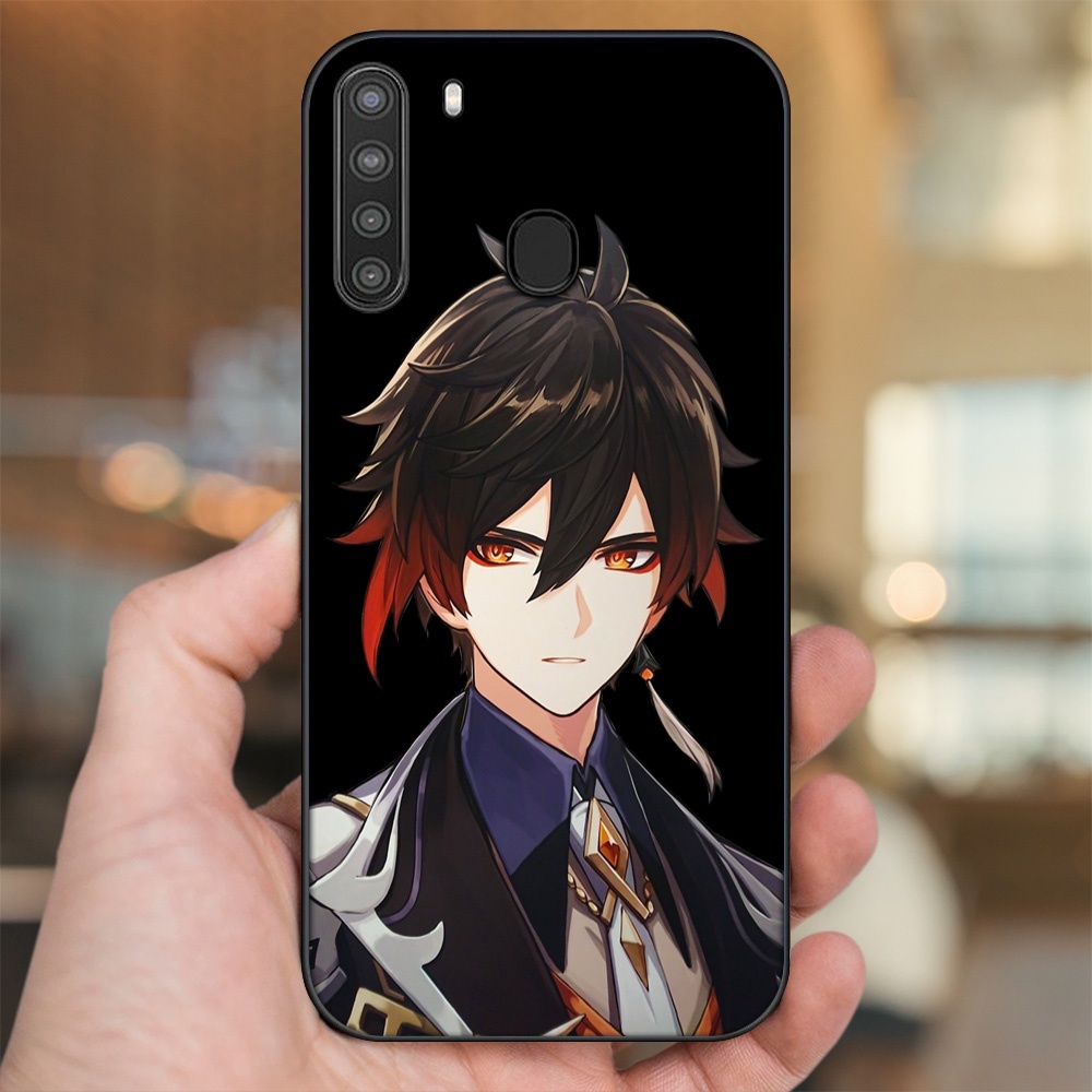 Ốp lưng Samsung A21 viền đen in hình Zhongli Genshin Impact