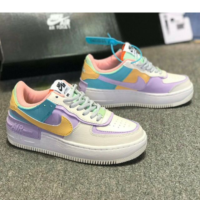 Giày Nike Air Force 1 Shadow Pale Ivory Women - CI0919-101 (White/ Multi) [Chính Hãng - FullBox - Hình Ảnh Thực]