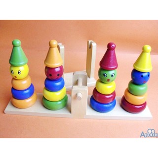 Đồ chơi gỗ cầu bập bênh hình chú hề AWS0045