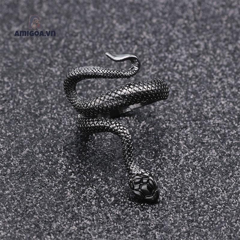 【amigoa.Ad】 Nhẫn Hình Rắn Sơn Mài Cổ Điển