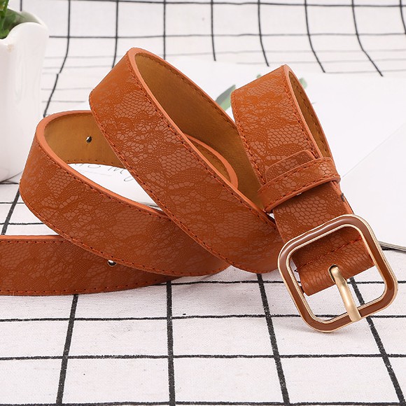 Nịt lưng nữ mặt vuông dây họa tiết