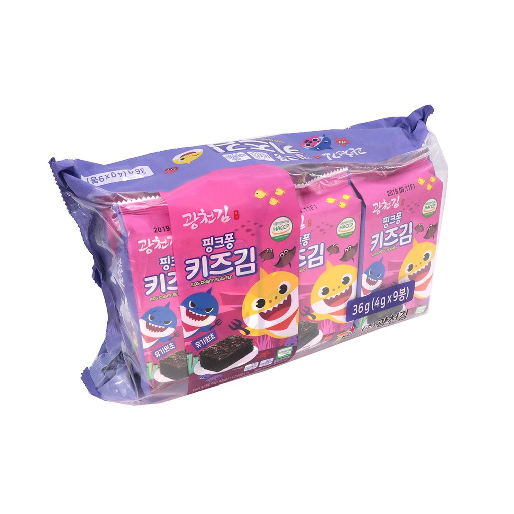 [DATE 2023] Rong biển ăn liền Organic Hàn Quốc Pink Fong 4GR cho bé