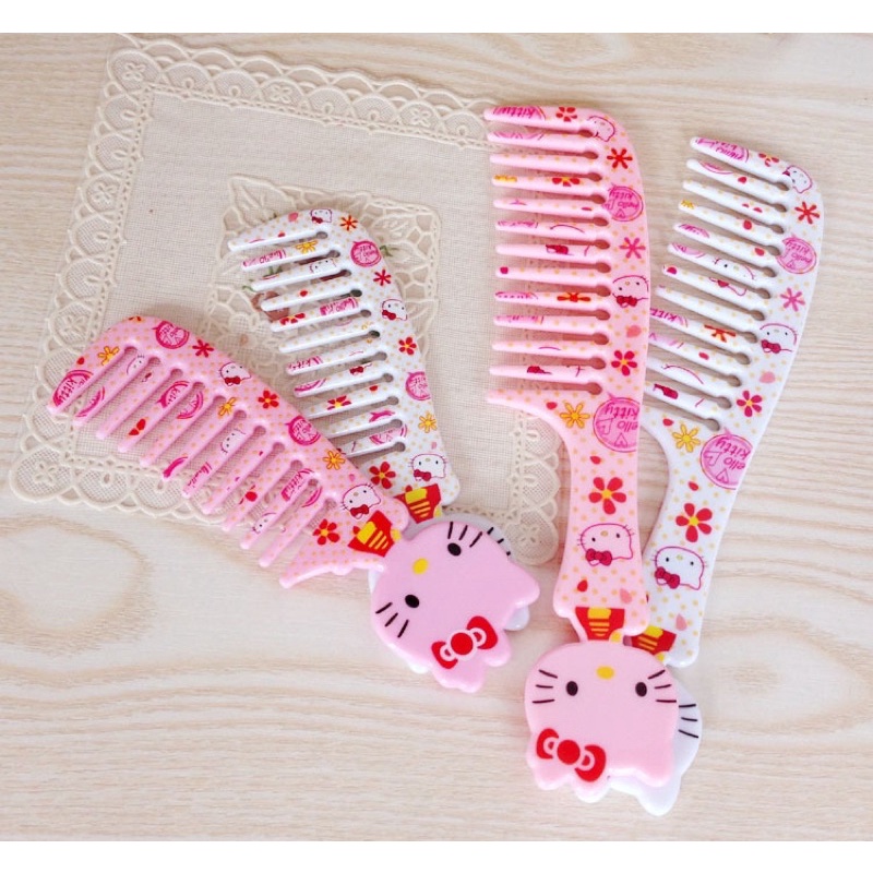 Lược chải tóc xù răng thư gỡ rối nhỏ gọn cho bé bỏ túi Hello Kitty