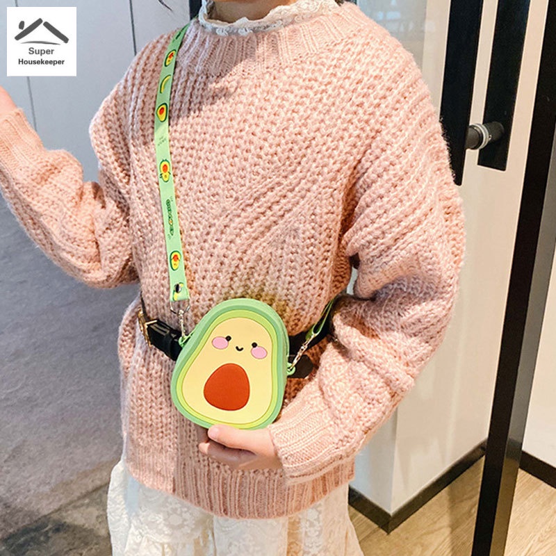 Túi đeo chéo mini hình quả bơ dễ thương cho bé gái