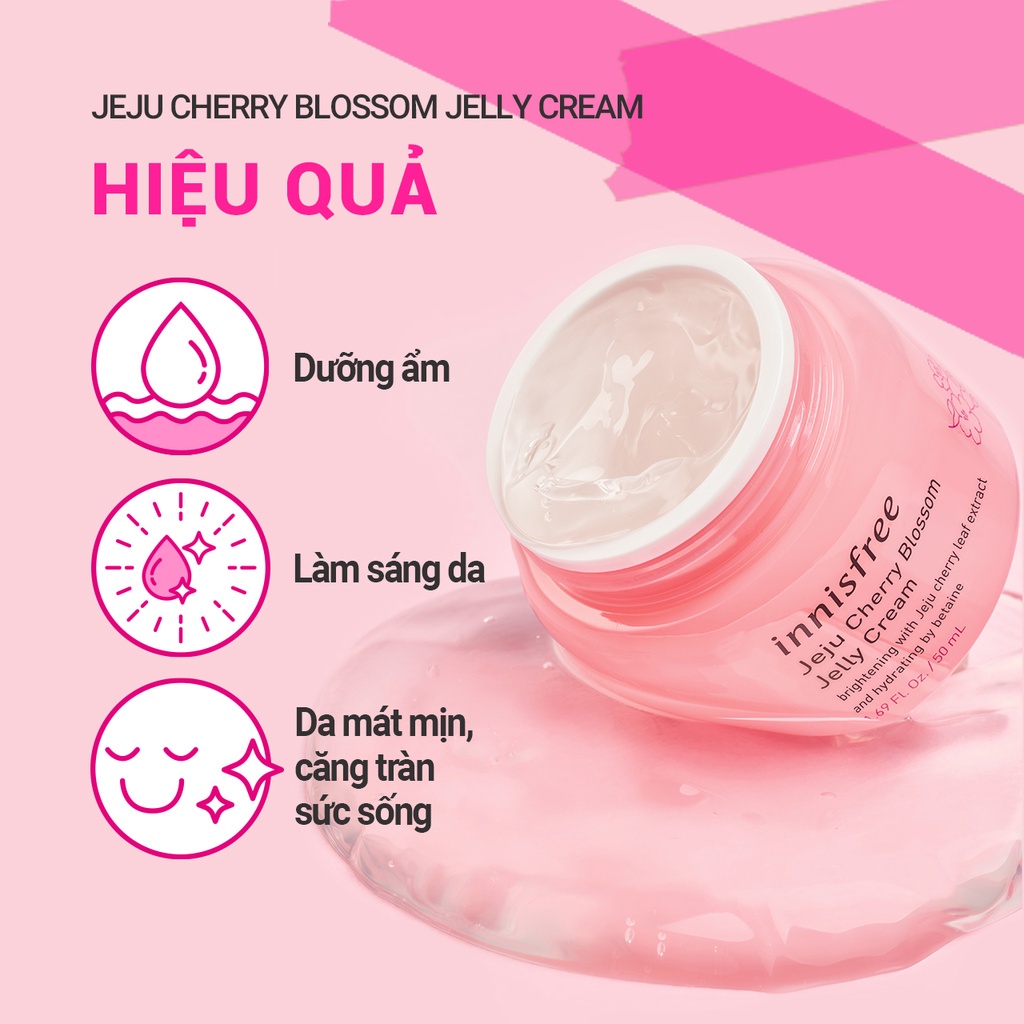 (Quà tặng) Bộ dưỡng ẩm sáng da hoa anh đào đảo Jeju innisfree Jeju Cherry Blossom Cream Set