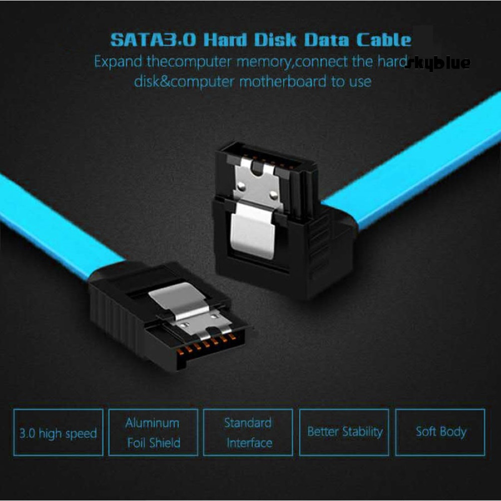 [SK]50cm Right Angle Elbow 6Gbps Series ATA SATA 3.0 Data Cable for Hard Disk Drive