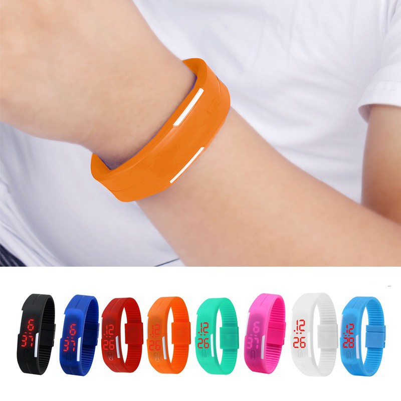 Đồng hồ điện tử LED dây cao su chống thấm nước