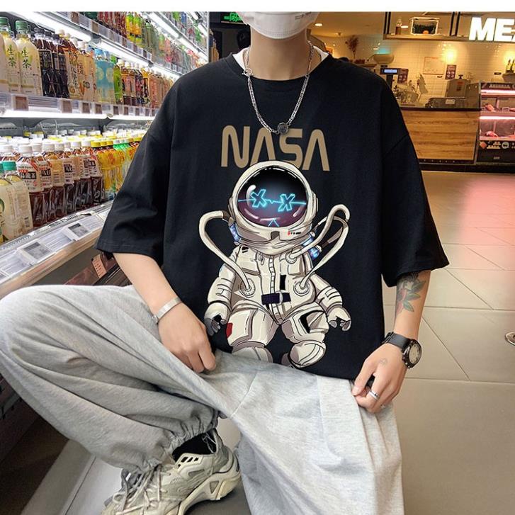 Áo Thun Nam Nữ Form Rộng Tay Lỡ Local brand Phi Hành Gia Freesize Street wear Phong Cách Chất Cotton AN111 | BigBuy360 - bigbuy360.vn