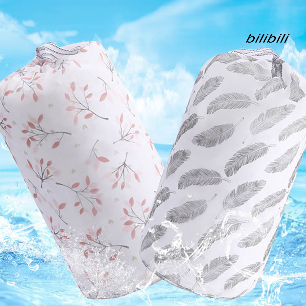 FSbilibili Portable Flamingo Cloud Feather Print Drawstring Quilt Bag Blanket Storage Pouch