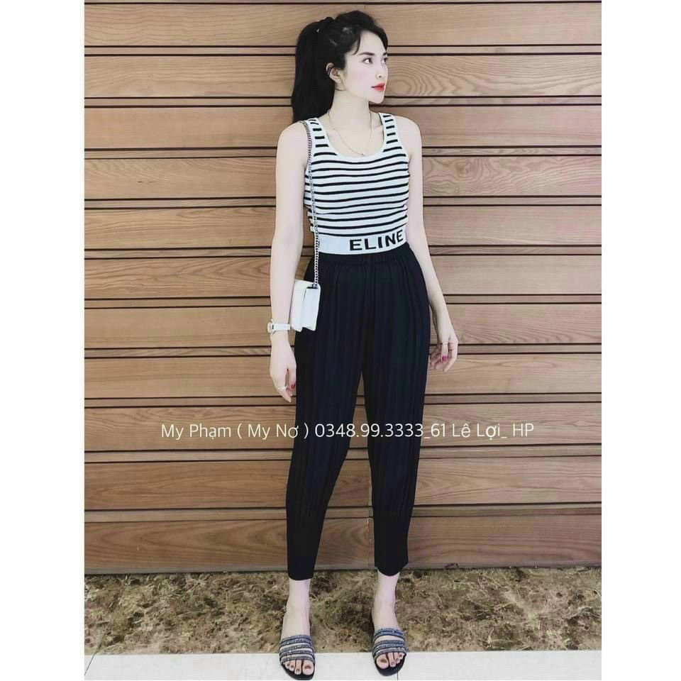 Áo Len Croptop In Chữ Celine_Xưởng May Quang Anh