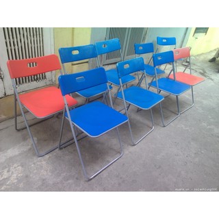 Ghế gấp chân sơn tĩnh điện, đệm nhựa PVC