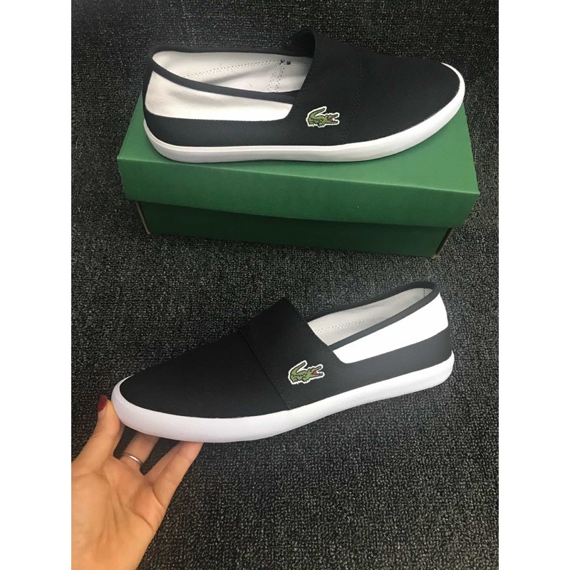 Giày lười vải canvas thời trang nam đơn giản phong cách cổ điển lacoste