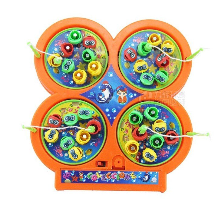Bộ Đồ Chơi Câu Cá 4 Hồ Cho Bé - Đồ Chơi Câu Cá Vui Nhộn Có Phát Nhạc Và Hút Nam Châm