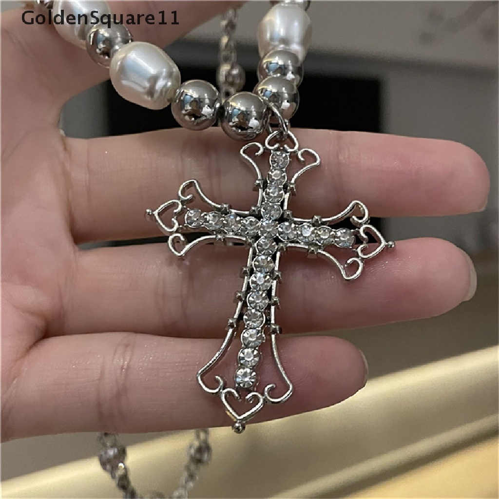 [Goldsquare11] Vòng cổ Ngọc Trai Mặt Thánh Giá Tối Giản