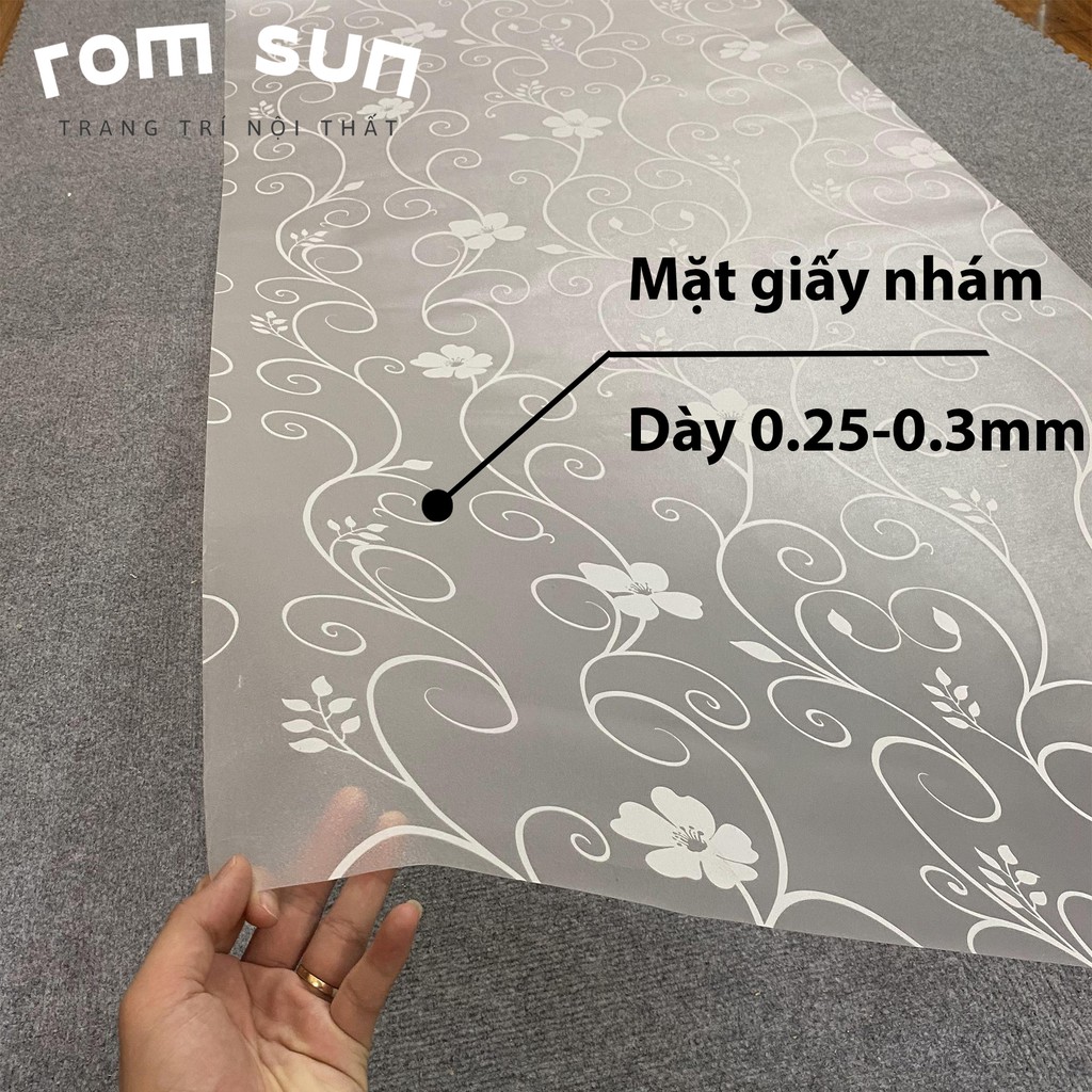 Khổ 90cm | Giấy dán kính mờ hoa văn trắng dán văn phòng, decal dán cửa kính phòng tắm chống nắng