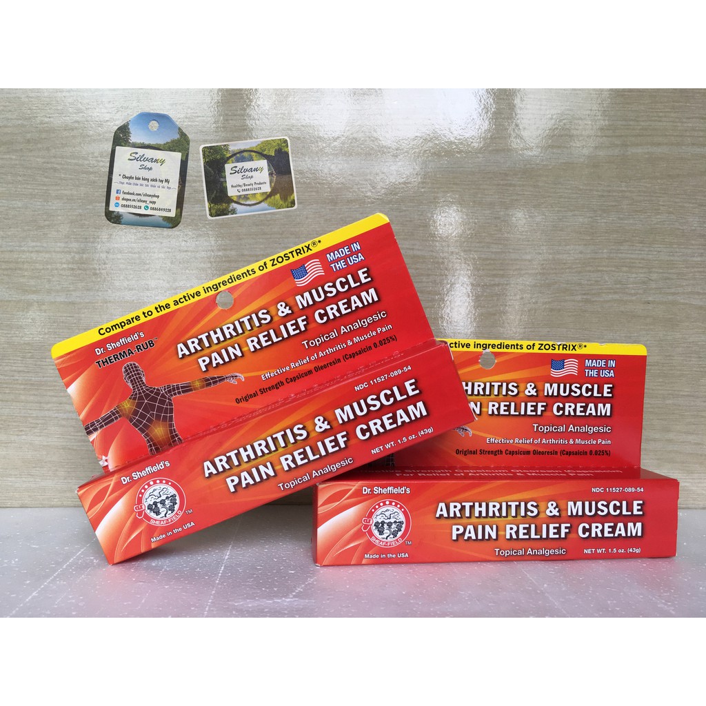 Kem xoa ngoài da giảm đau khớp xương, căng, chèn cơ Dr. Sheffield's