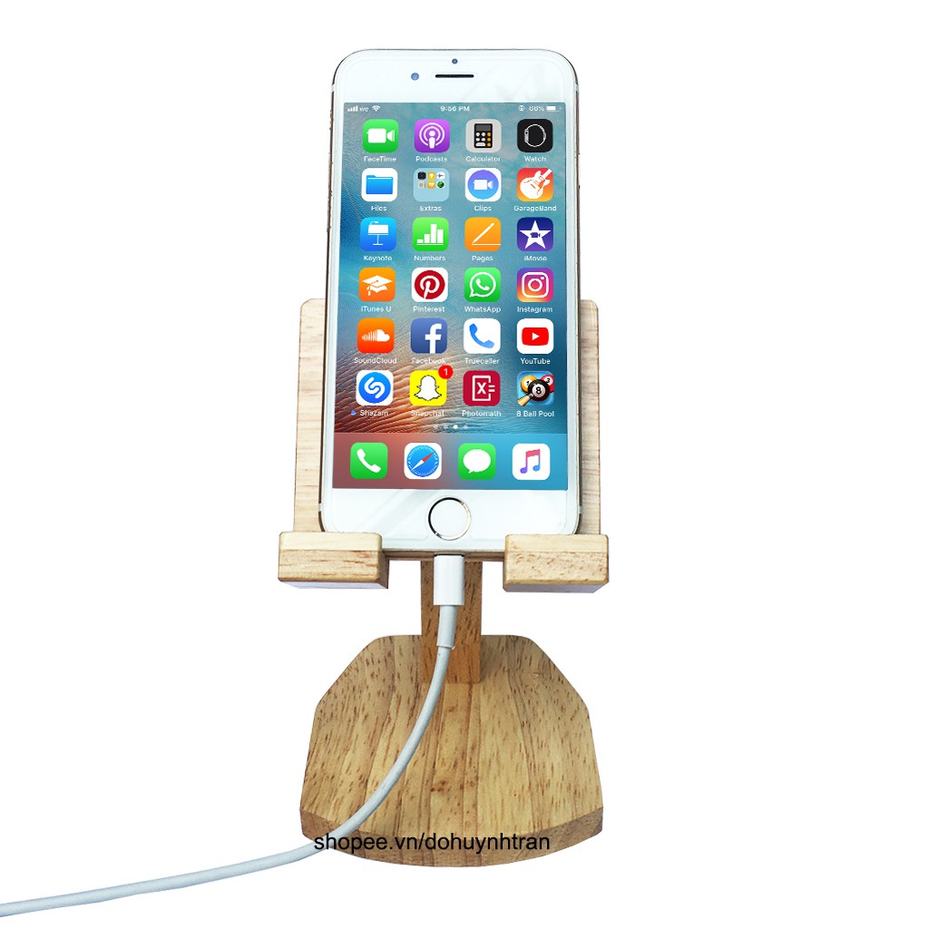 Giá đỡ điện thoại bằng gỗ dễ dàng điều chỉnh góc nhìn, bỏ túi tiện lợi - loại 1 góc xoay
