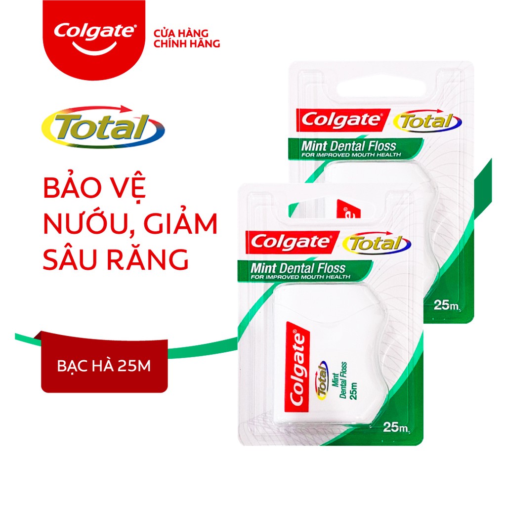 Bộ 2 Chỉ nha khoa Colgate Total Dental Floss hương bạc hà