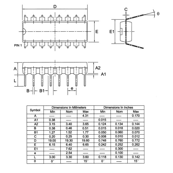 Phích cắm thẳng siêu bền tiện dụng Ka3525D DIP16