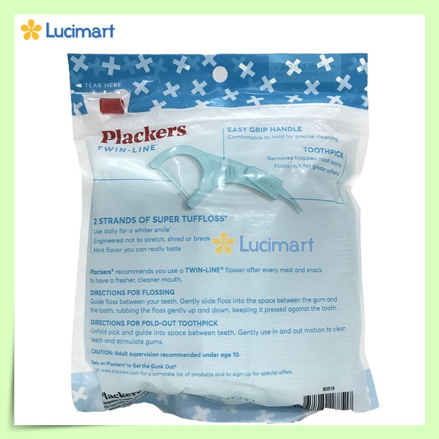 Combo 5 gói Tăm chỉ nha khoa Plackers (Gói 150 cây x 5 gói)