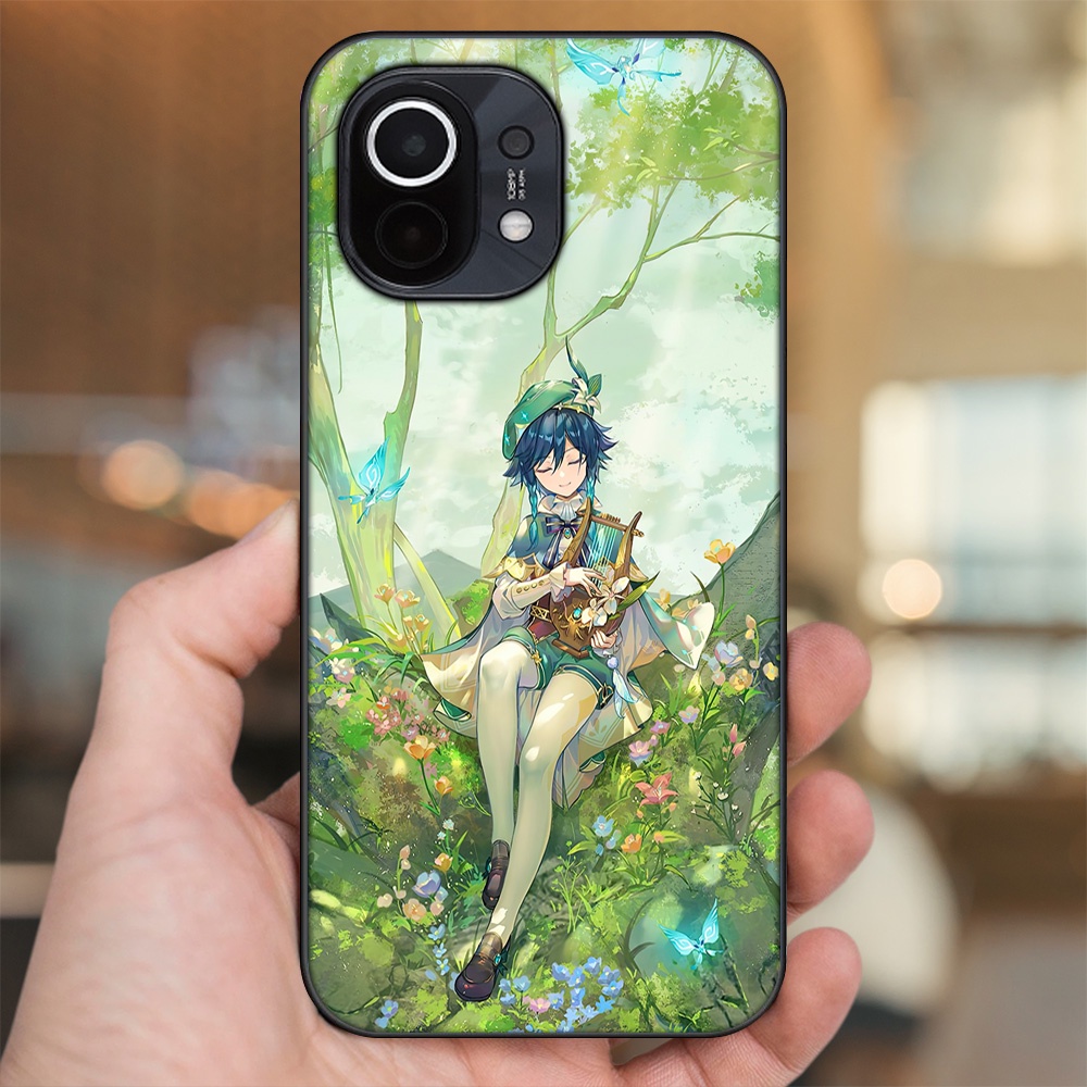 Ốp lưng Xiaomi Mi 11 viền đen in hình Venti Genshin Impact