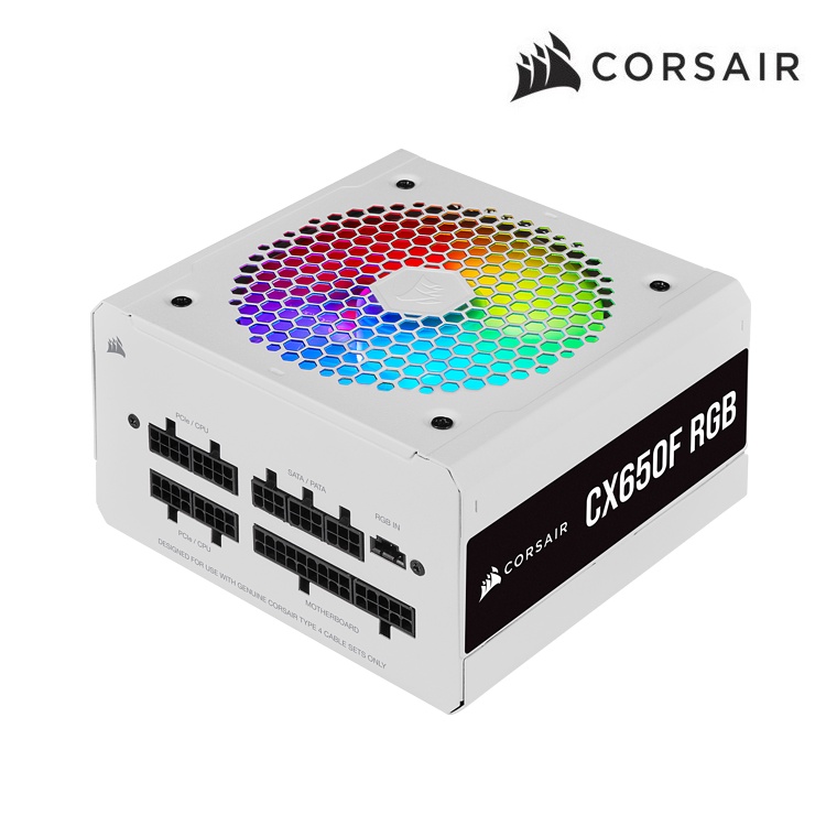 Nguồn Corsair CX650F RGB White 80 Plus Bronze - Full Modular - CP-9020226-NA