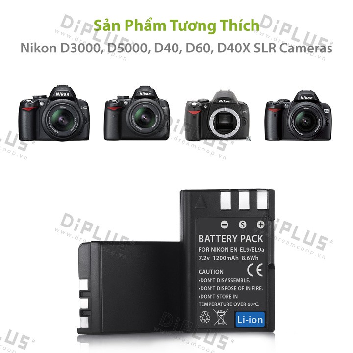 Sạc pin máy ảnh Nikon EN-EL9 P series S series MV-11 MV-12 D3000 D5000 D5100 D60 D40 D40X charger battery enel9 enel9a