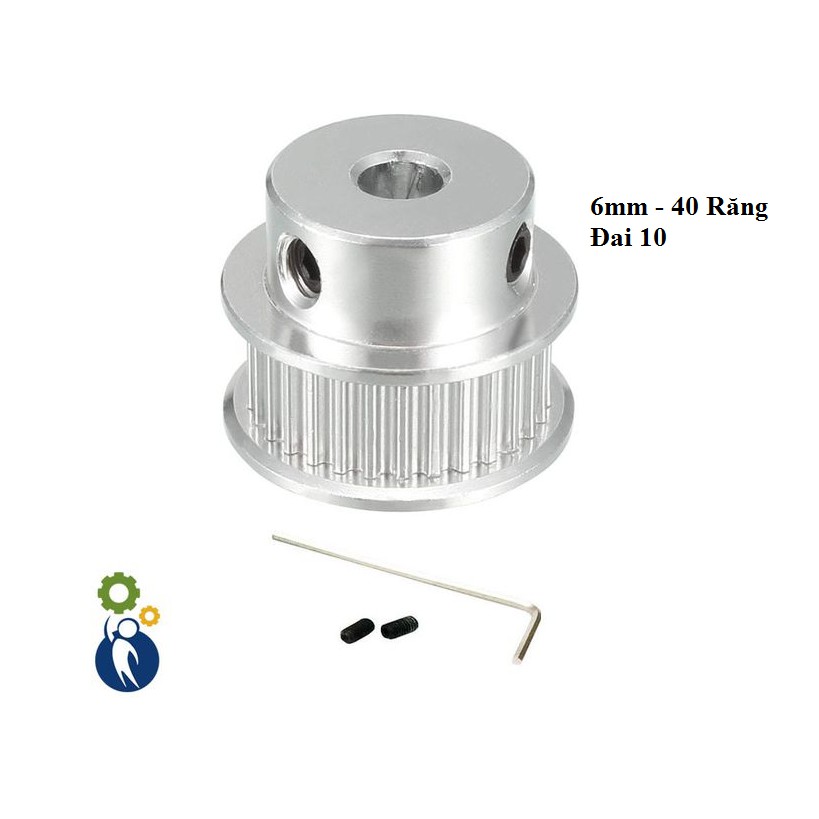 Pulley Trục 6mm - 40 Răng Đai 10