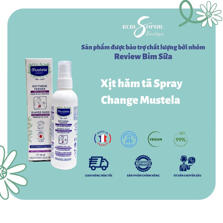 [Chính hãng] Xịt hăm tã Spray Change Mustela - Nội địa Pháp