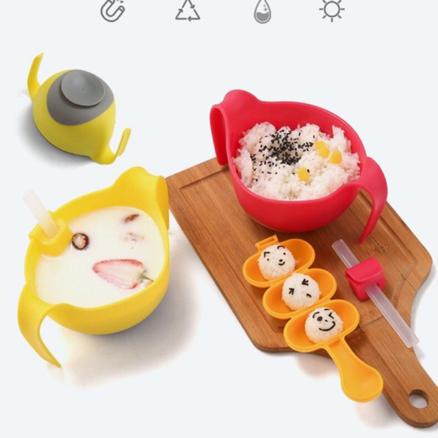 Bát Ăm Dặm Chống Đổ , Cốc Tập Uống Silicone Misuta Cho Bé