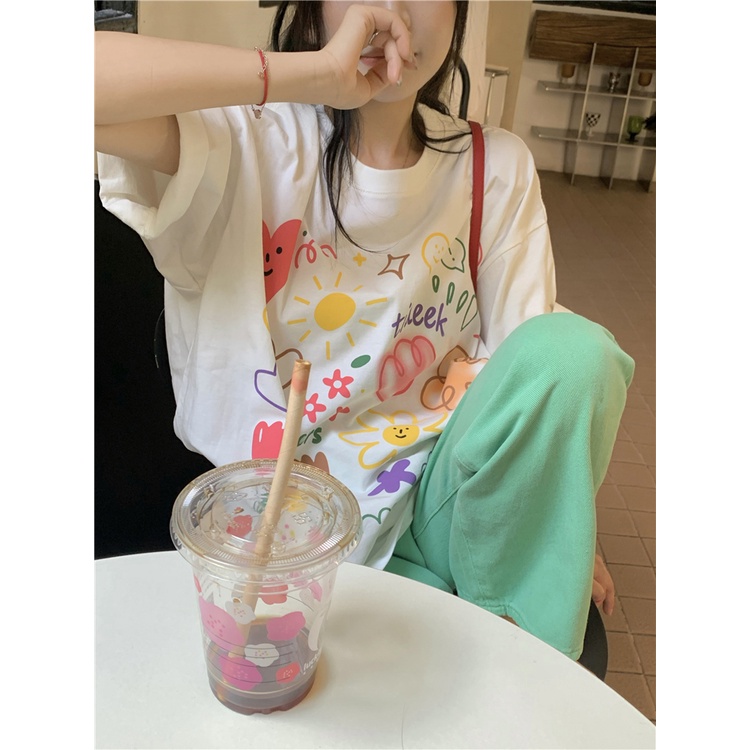 Áo Thun Tay Ngắn Dáng Rộng Hợp Thời Trang Cho Nữ