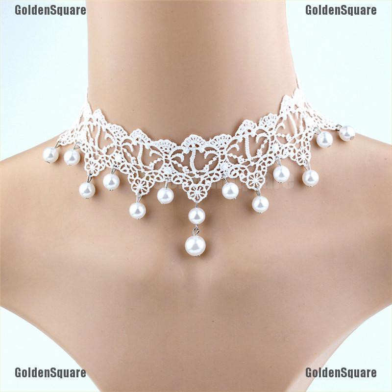 Vòng Cổ Ren Phối Ngọc Trai Nhân Tạo Thời Trang