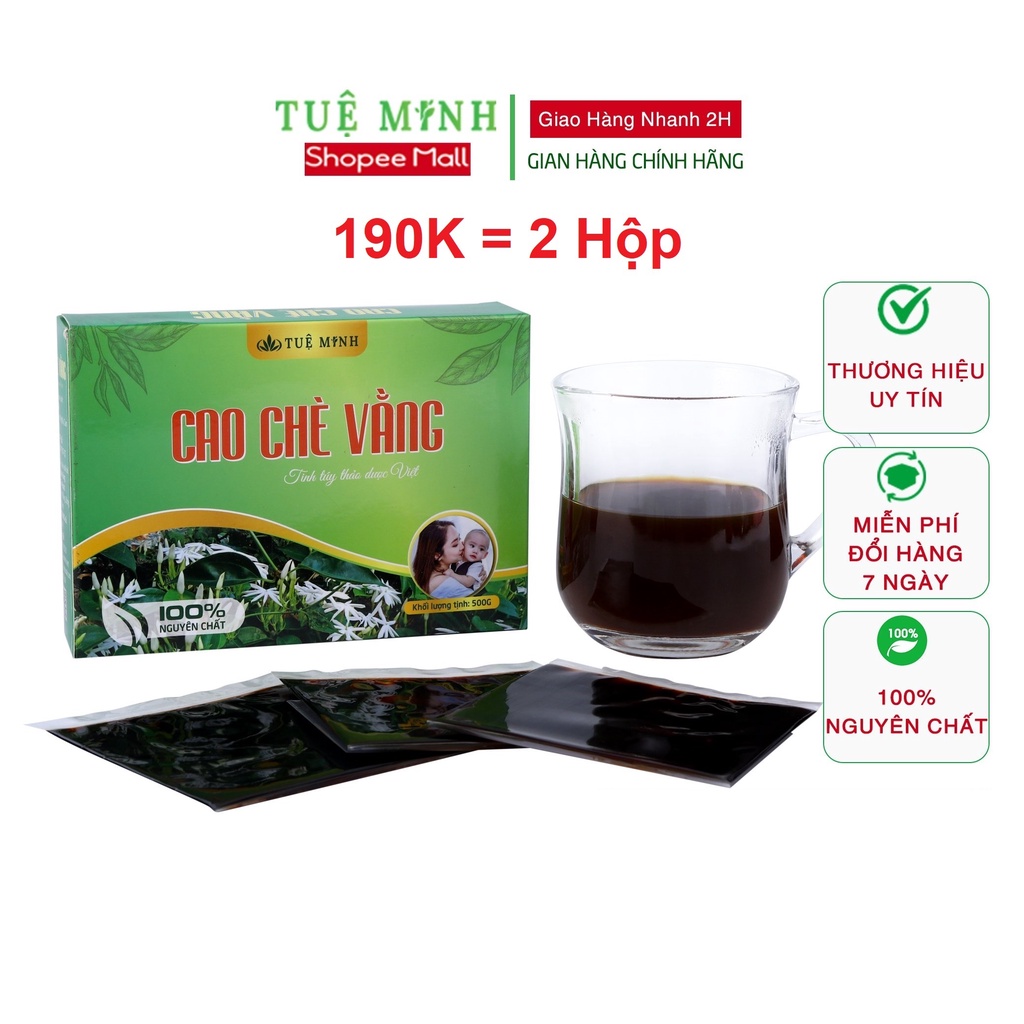 Cao chè vằng lợi sữa thương hiệu Tuệ Minh, hộp 1kg 40 miếng