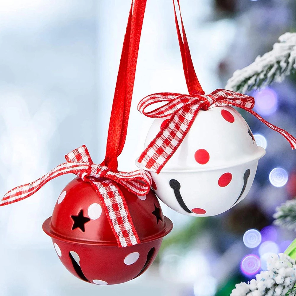 Set 12 Chuông Kim Loại Treo Trang Trí Cây Thông Noel Mới