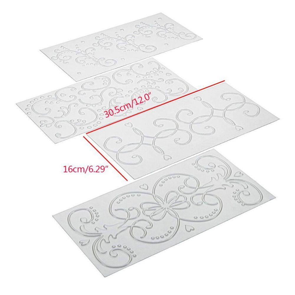 LANSEL Set 4 Tấm Lót Trong Suốt Dùng Để Trang Trí Viền Bánh Kem