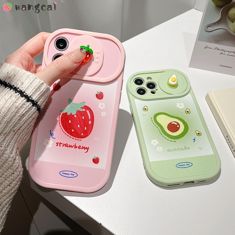 Ốp Điện Thoại Dẻo Họa Tiết Trái Cây/ Dâu Tây/ Bơ Đơn Giản Dễ Thương Chống Sốc Cho iPhone 13 12 11 Pro Max XS Max XR X