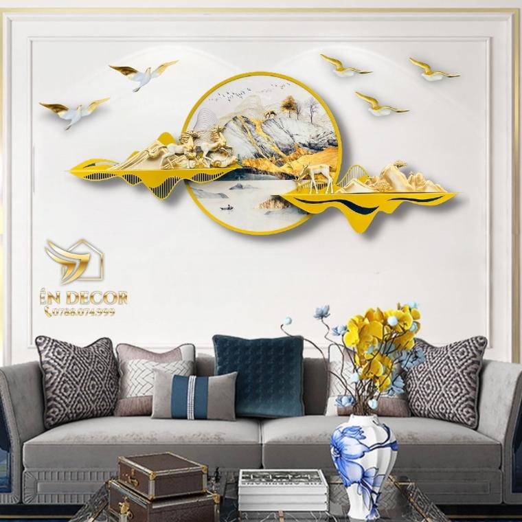 Tranh Phong Cảnh Treo Tường Nghệ Thuật, Tranh Sắt TD04 Én Decor