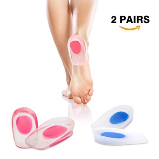 Set 4 miếng (2 đôi) Miếng lót gót silicon, mát xa chân và giúp bạn cao thêm 1cm